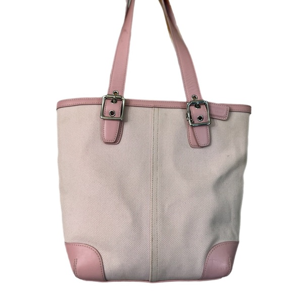 Coach #1841 Elegant Pink and Cream Tote Bag - Picture 2 of 8